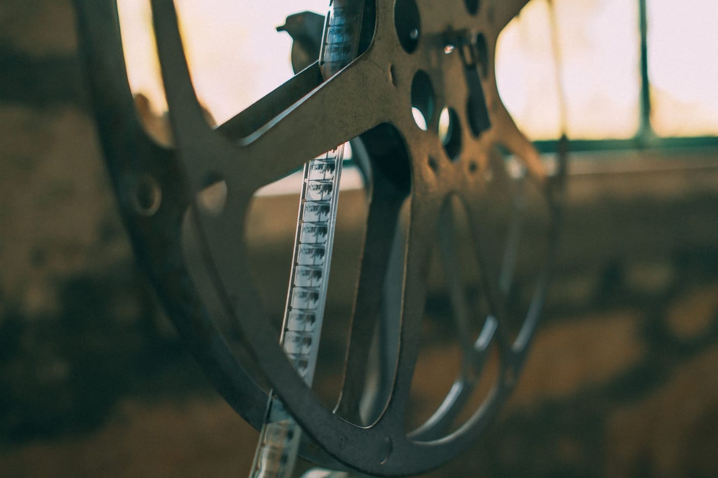 A film reel in warm light